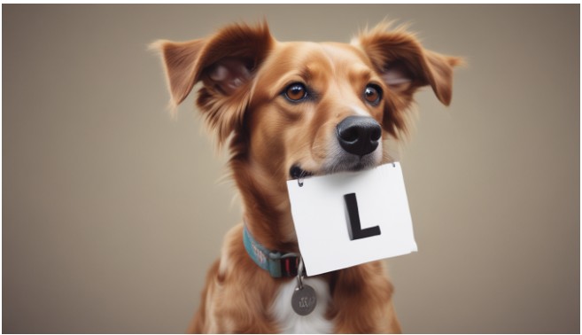 L Names For Dogs A Playful Dog With A Name Tag Featuring The Letter L